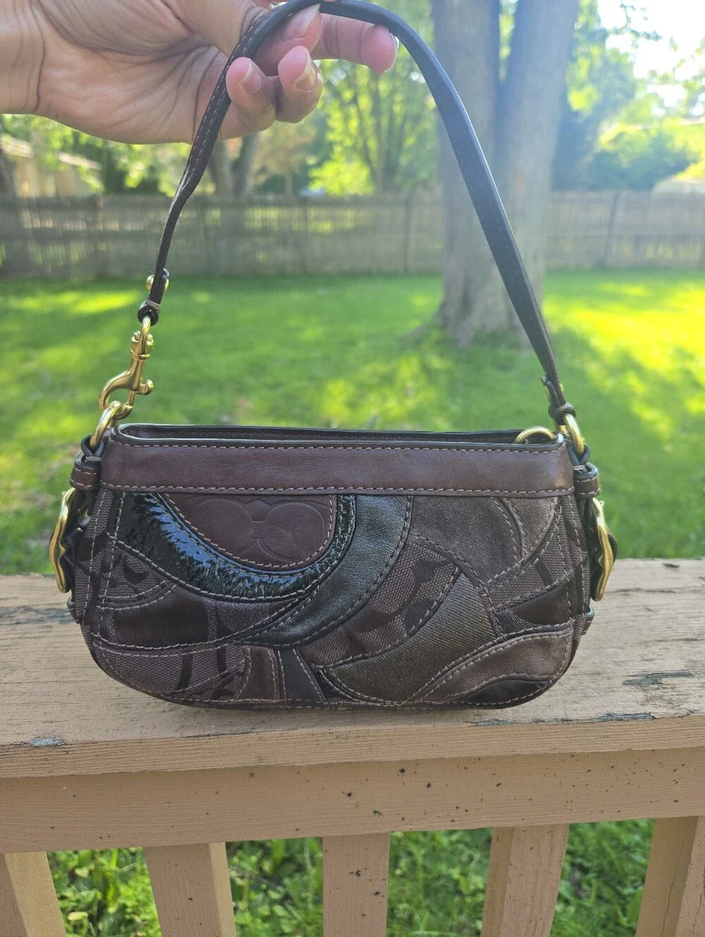 Coach Y2K Mini Zoe Brown Patchwork